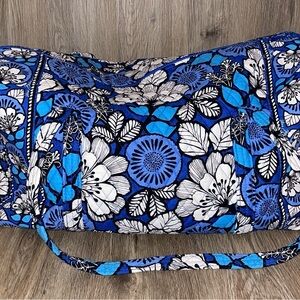 Vera Bradley Blue and White Floral Pattern Travel Bag